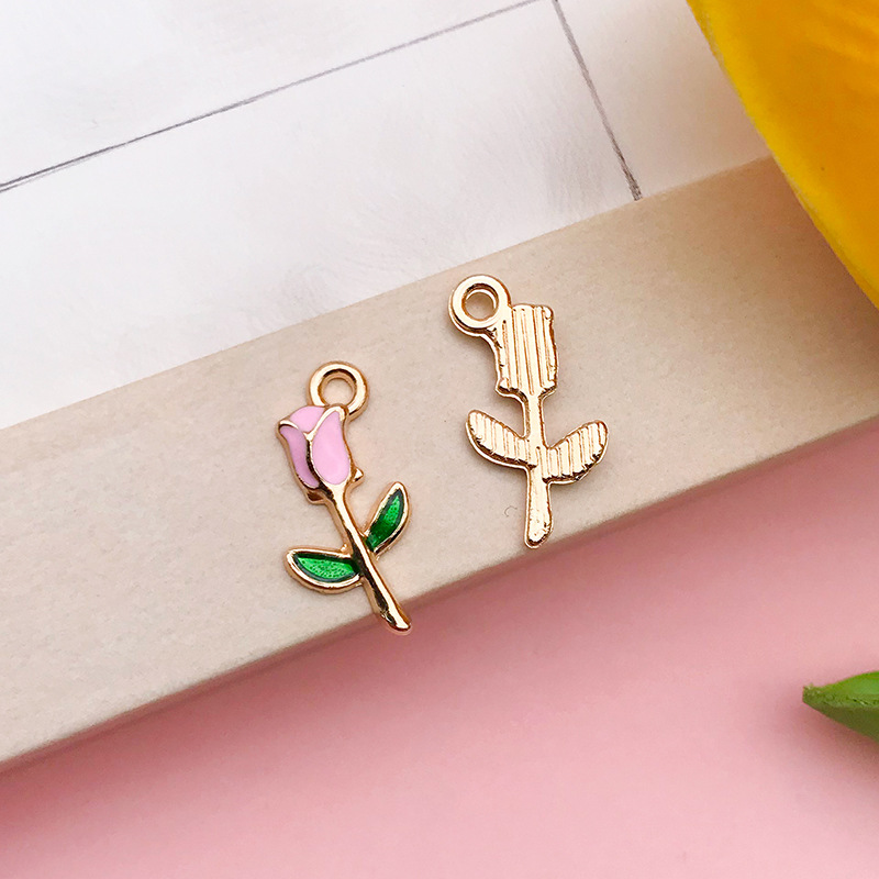 Colgante de corazón con gota de aceite, accesorios de joyería DIY