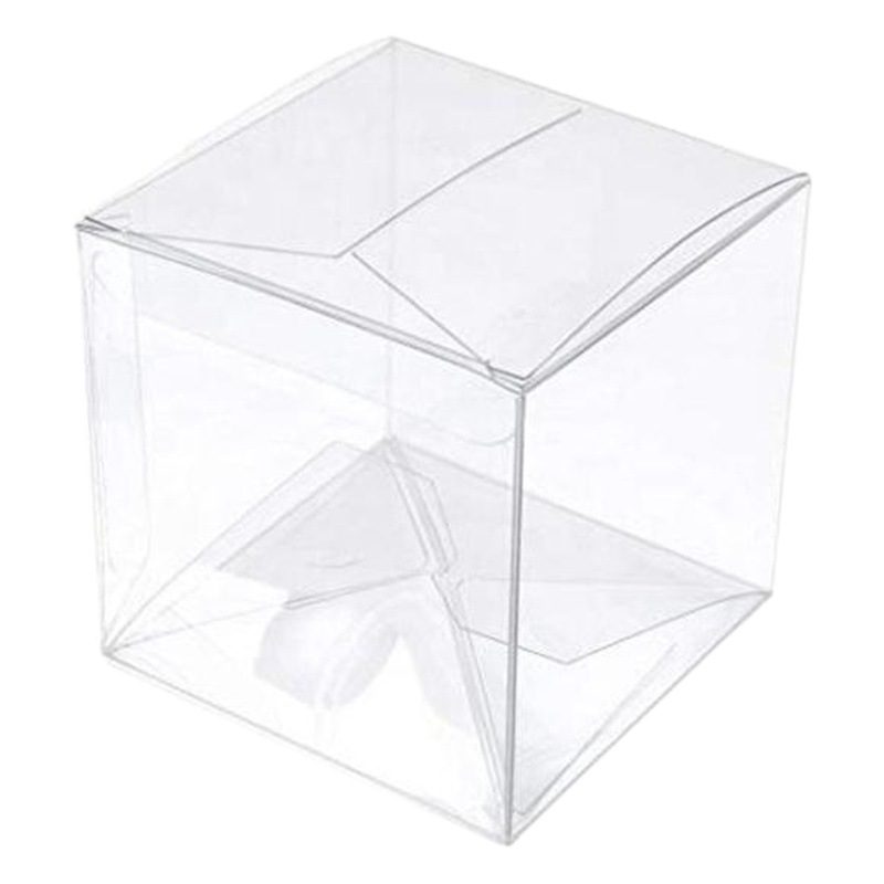 Fábrica al por mayor PET caja de embalaje de plástico transparente macaron pastel de postre cuadrado plegable caja de plástico