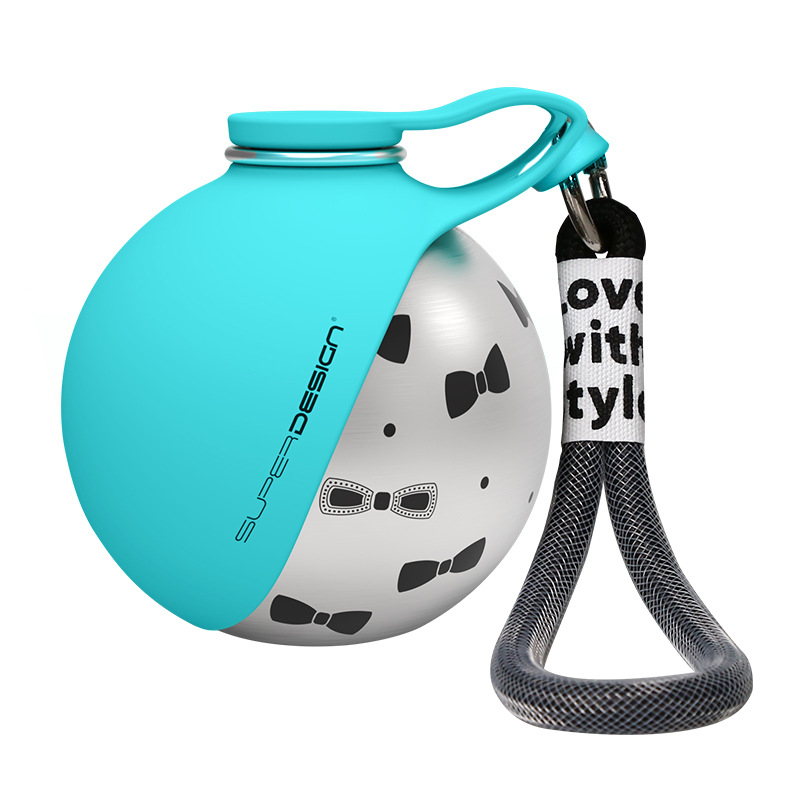 Amazon nuevo 304 hervidor de acero inoxidable redondo fuera de la taza de agua gancho de cuerda plegable de silicona tazón de perro personalizado