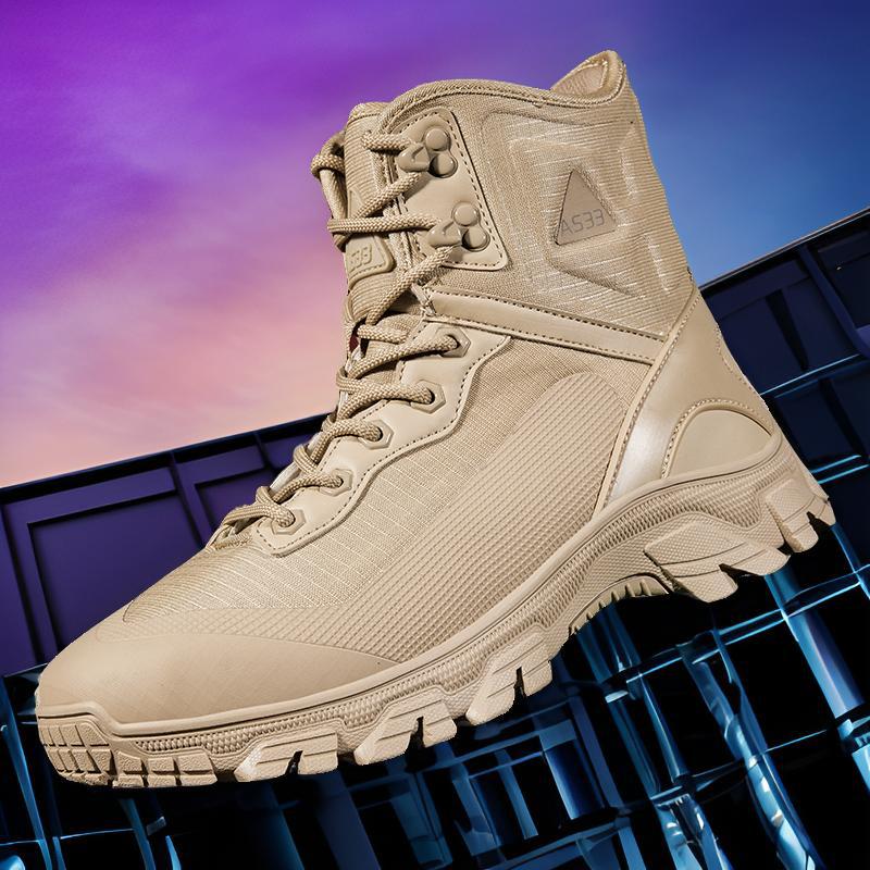 Botas de combate de venta directa de fábrica transfronterizas Botas tácticas resistentes al desgaste de la parte superior de la tela Botas de senderismo para deportes al aire libre Botas de senderismo para hombres