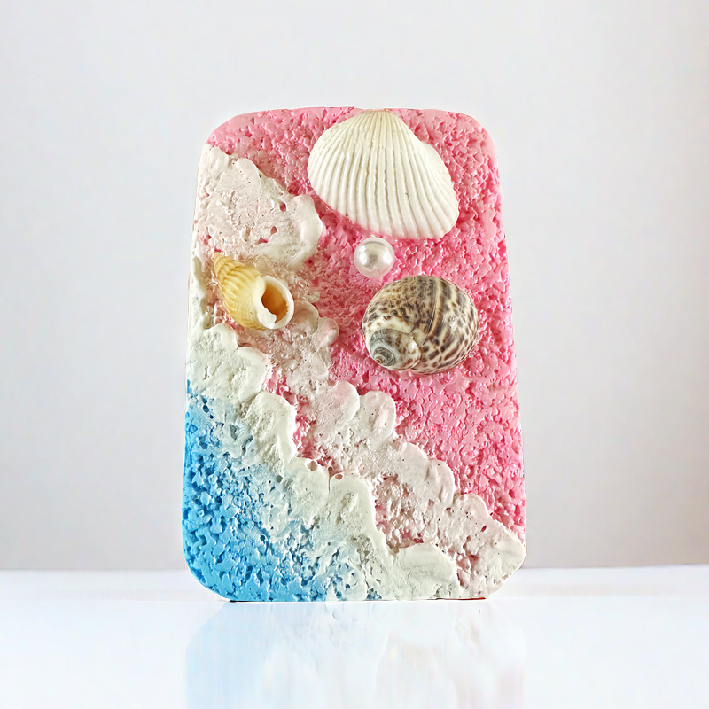 DIY 텍스처 페인팅 냉장고 스티커 천연 쉘 폭발 마그네틱 스테레오 릴리프 해경 순수 수제 컬러 페인팅