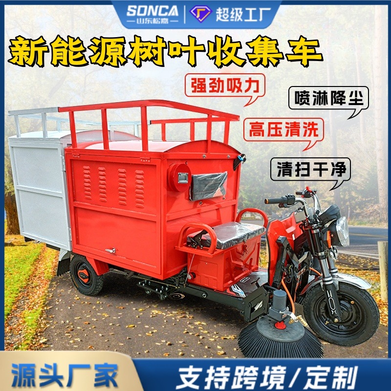 Camión de recolección de hojas eléctrico Camión de barrido de succión de hojas secas y húmedas Máquina de succión de hojas de conducción Saneamiento Camión de barrido de hojas de carretera