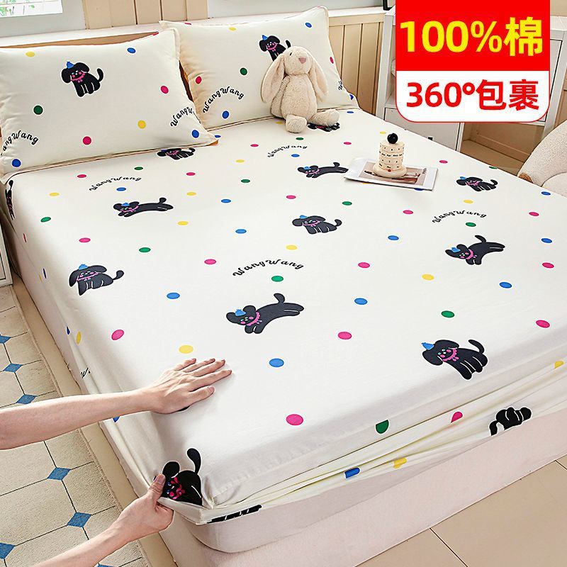 100% algodón cama de cama de algodón una sola pieza cubierta de cama casera todo incluido colchón antideslizante cubierta de cama nuevo tipo