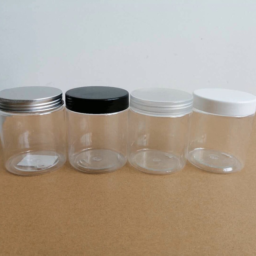 250ml广口铝盖塑料罐子 350g圆形蜂蜜瓶 PET透明(LG041)