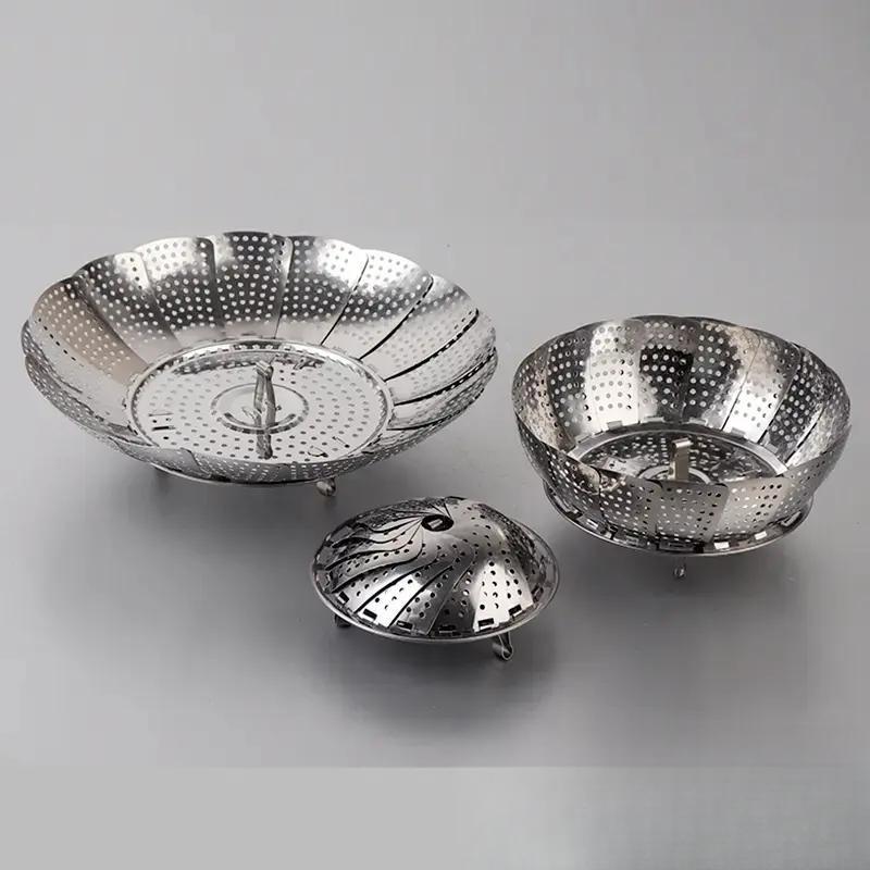 New 2026 practical steaming rack, versatile foldable steamer tray, lotus-shaped telescopic steaming grid, water-separating steaming rack