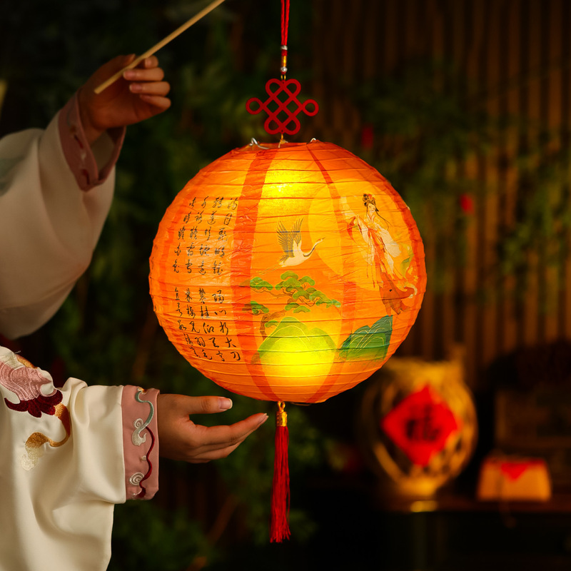 中秋节灯笼户外儿童手提中式古风发光宫灯挂饰批发 手工diy材料包|undefined