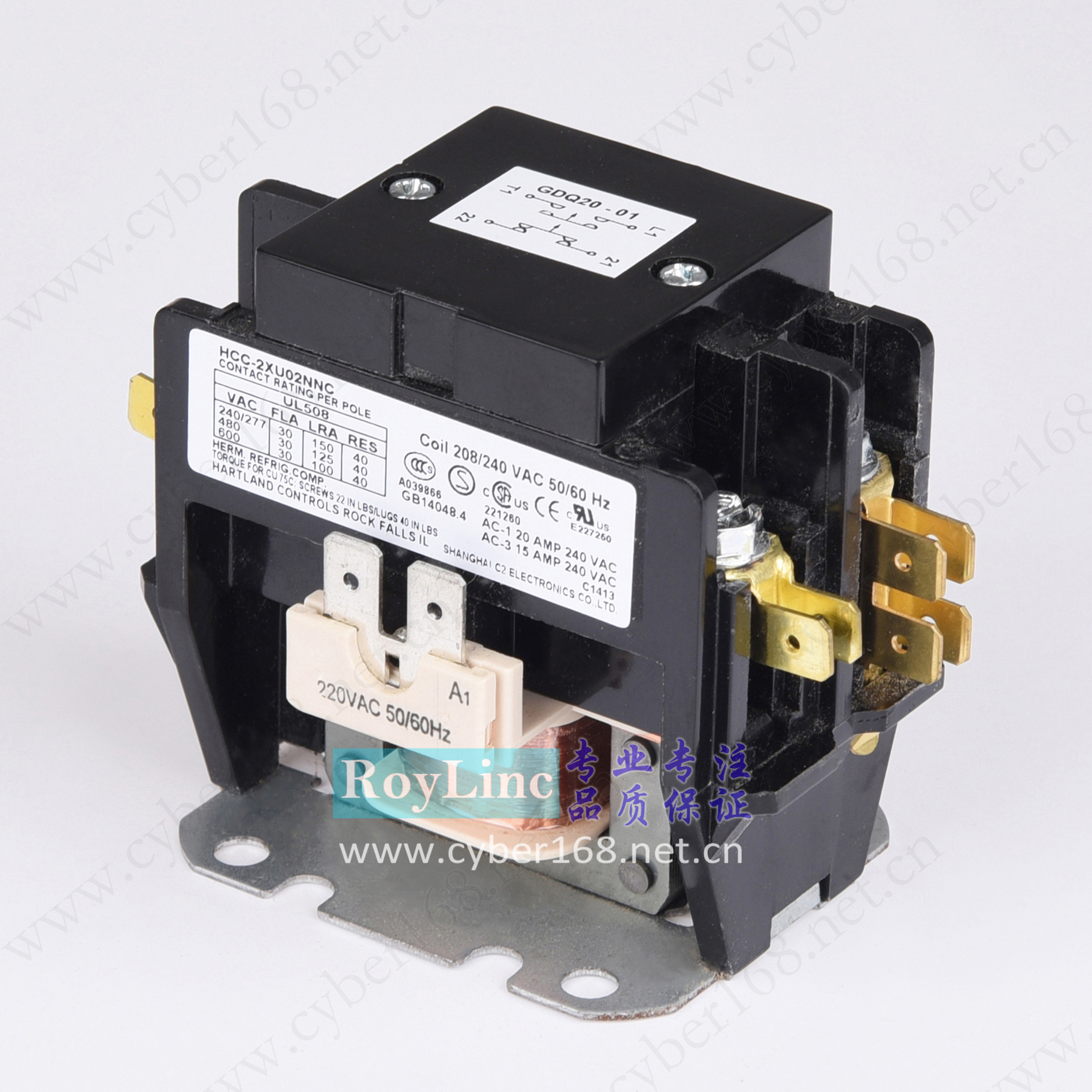208V-240V 30A 一常开一常闭触点 HCC-2XU02NNC UL CSA交流接触器