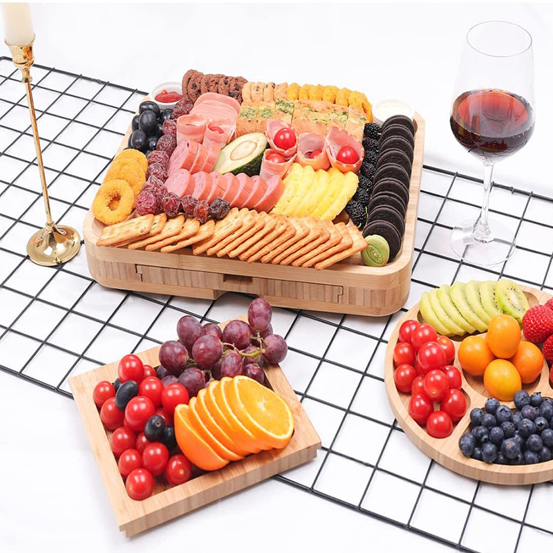 Plato de queso de bambú Placa de queso tabla de quesos tabla de cortar cocina tablero de Bambú