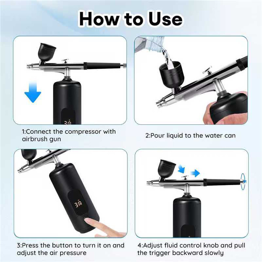 Pantalla de visualización inyector de oxígeno de alta presión nanométrico agua pulverización esencia de pintura introducción pulverización doméstica portátil instrumento de belleza transfronterizo