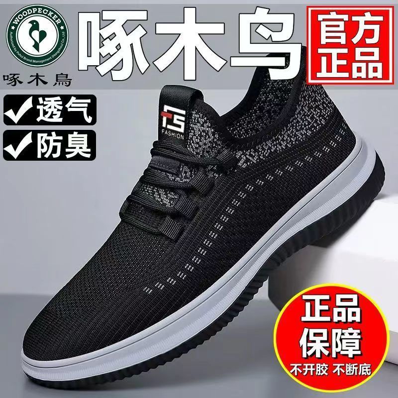 ウッドペッカー紳士靴 2025 新しいメッシュスポーツシューズソフトソール軽量メッシュシューズメンズカジュアルシューズメンズ|undefined