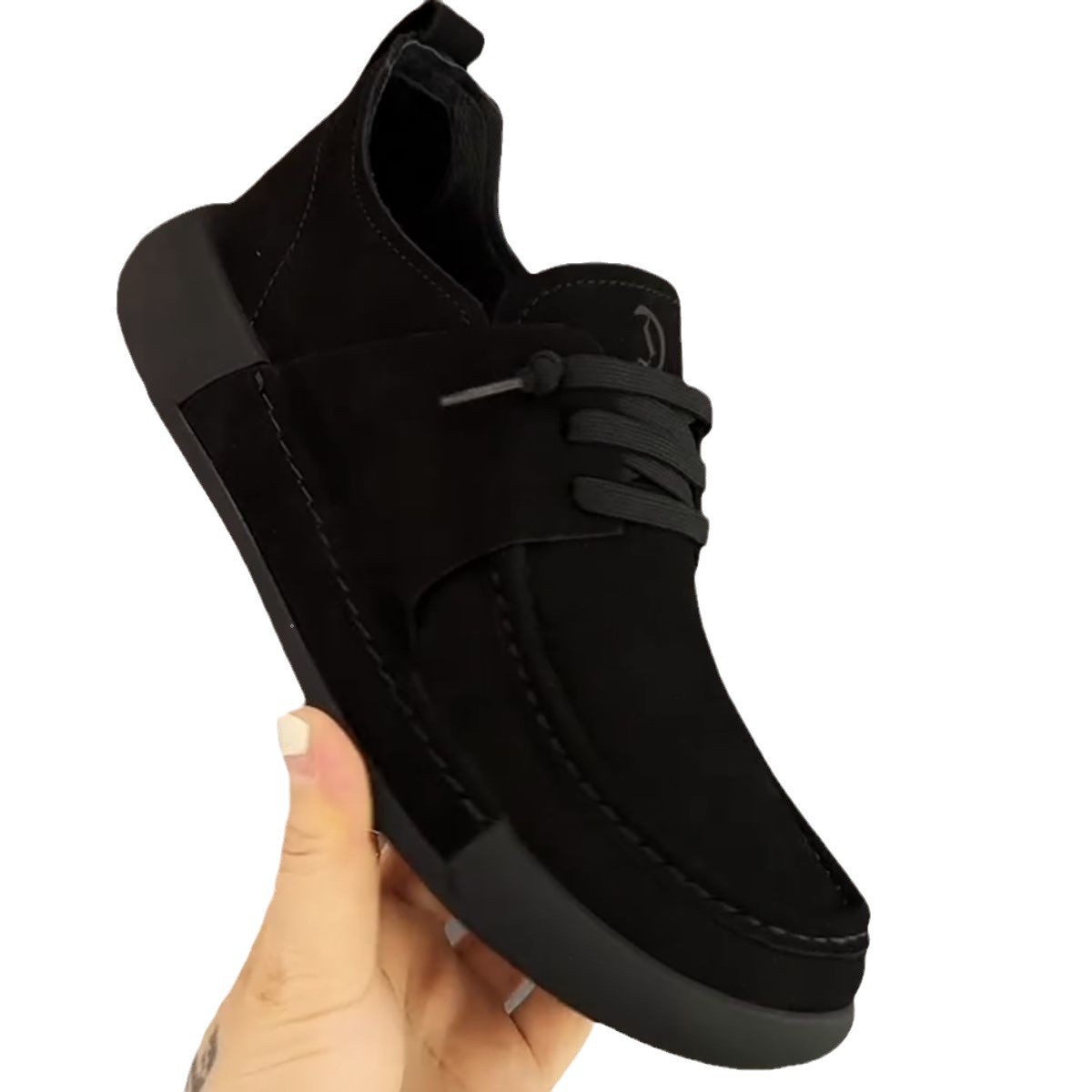 2025 otoño e invierno nuevos zapatos de hombre ligeros más terciopelo cálido zapatos de cuero de todo fósforo moda casual punta redonda zapatos planos al por mayor