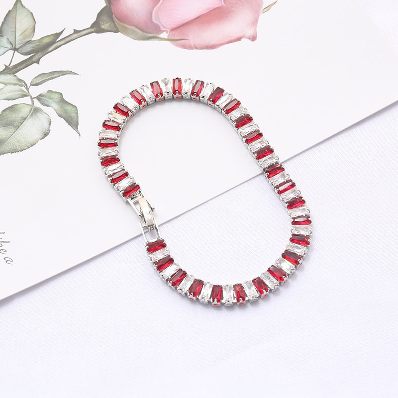 Retro Color Block Copper Inlay Zircon Bracelets