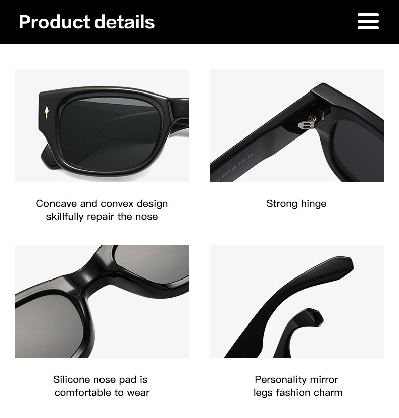 60g Weight Full Frame Glasses Structure Sunglasses Classification Ac, UV400 Protection Lens Material Square Glasses Style Casual, Travel, Selfie Occasion Solid Color Pattern All Seasons Season Women's Gender Retro, Sweet Style Retro Sweet Solid Color Ac UV400 Protection Square Full Frame Women's Sunglasses 14