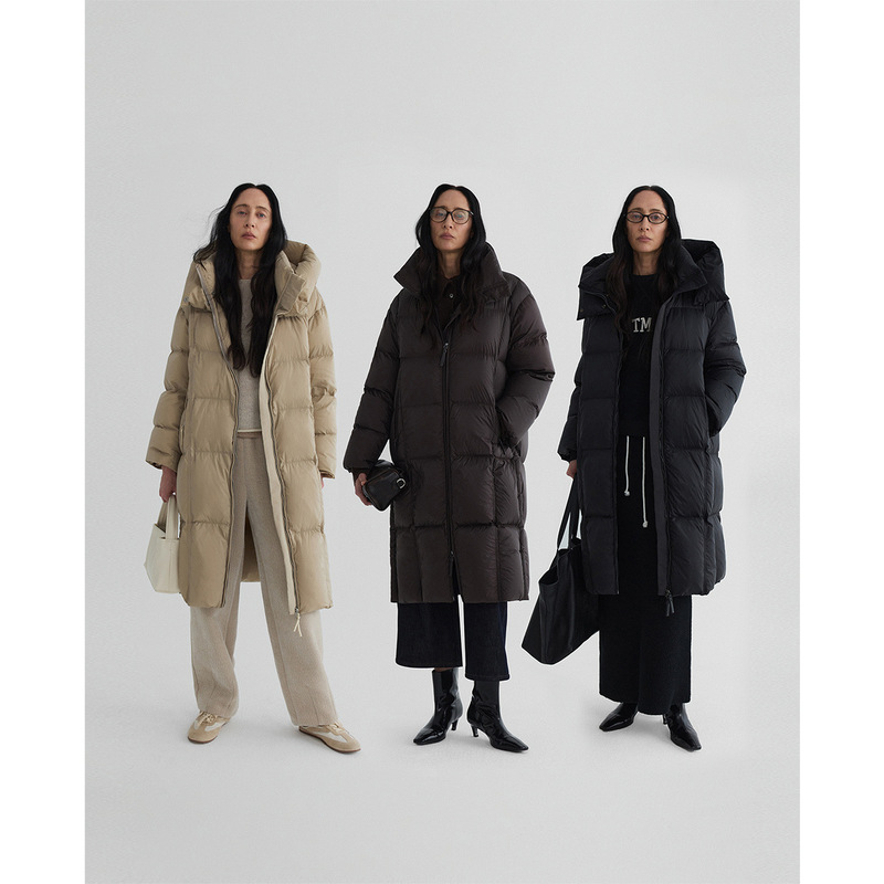 Non-Returnable, Non-Exchangeable, Walking Quilt-Style Hooded Puffer down Jacket for Women, Winter 90% White Duck Down, Extra-Long Warm Coat