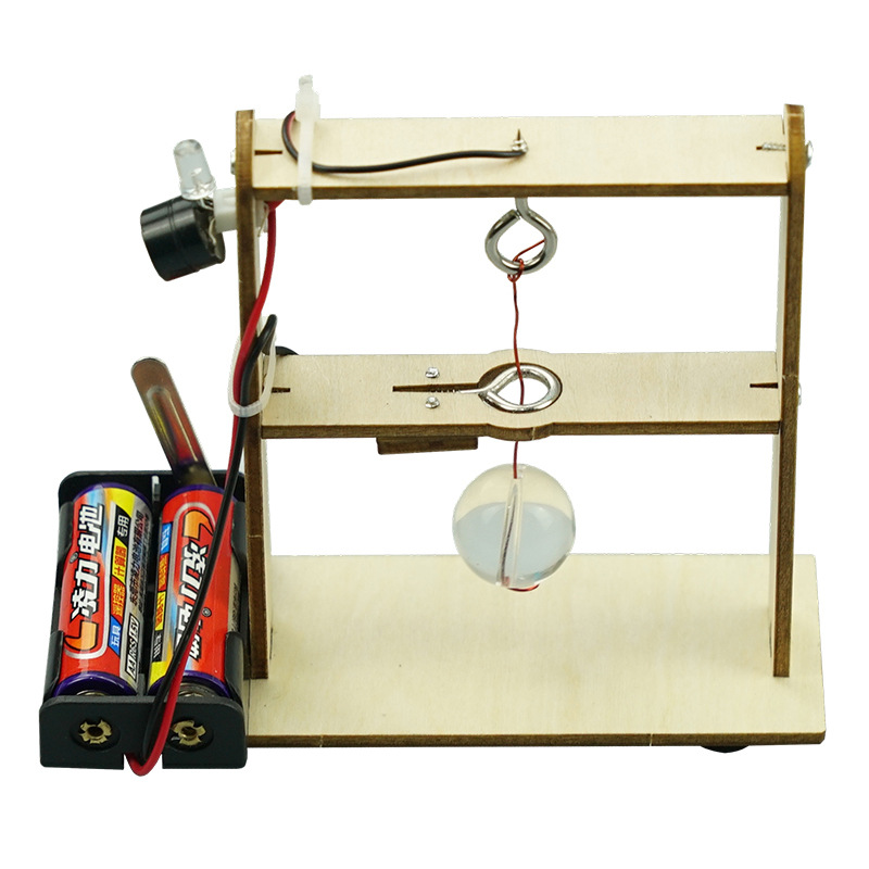 Experimento científico diy niños desastres naturales modelo de alarma de terremoto física ciencia y tecnología pequeño conjunto de madera