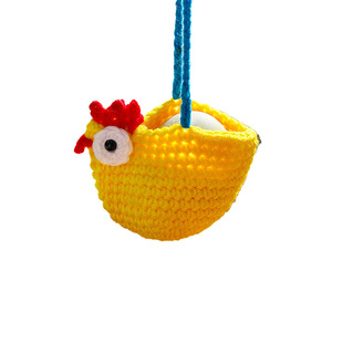 Wholesale Handmade Knitted Yarn Egg Bags for Children's Day and Summer Solstice, Neck-Hanging Colorful Rope Cartoon Egg Holders