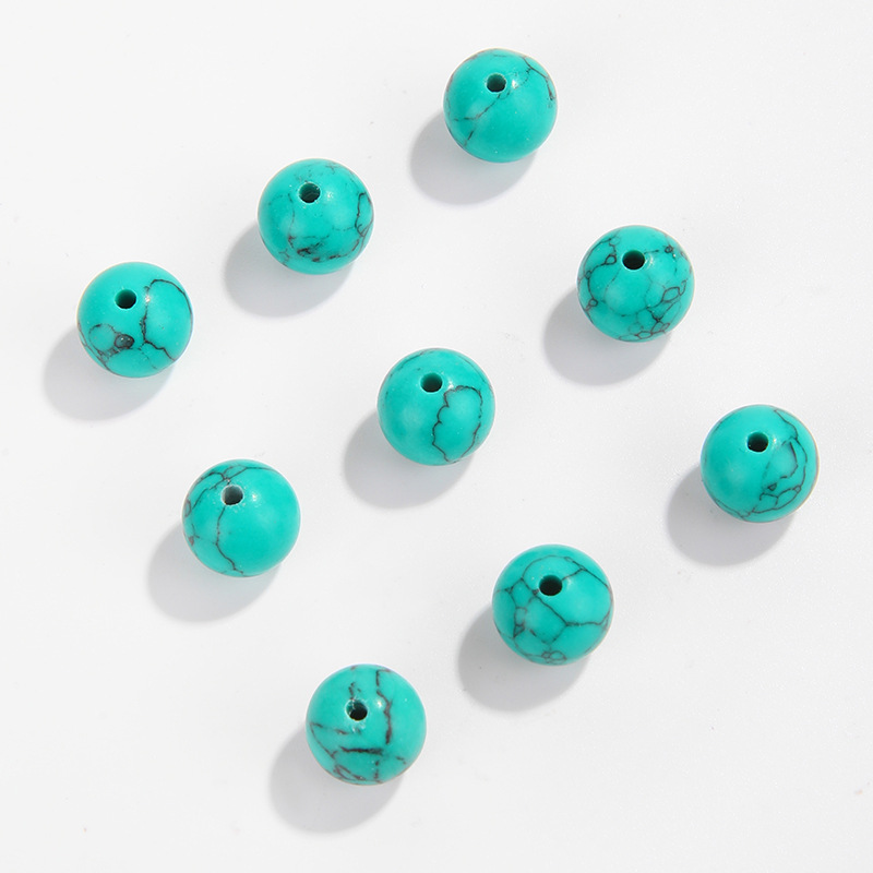 陆跨境爆款高瓷铁线绿松石散珠diy手串手链串珠绿松石圆珠子批发