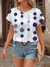 K 95299 Geometric Crew Neck Tee ���μ�Լ����T��