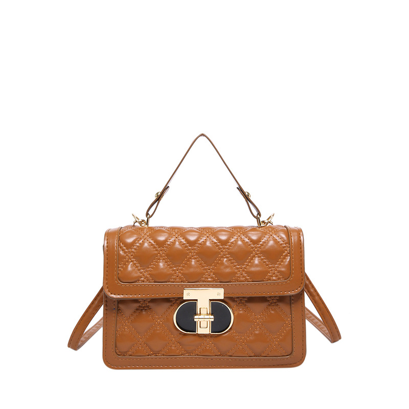 2024 invierno nuevo temperamento de moda bolso de mujer de bloqueo estilo coreano estilo de moda bordado rombo bolso pequeño bolso de mano mochila