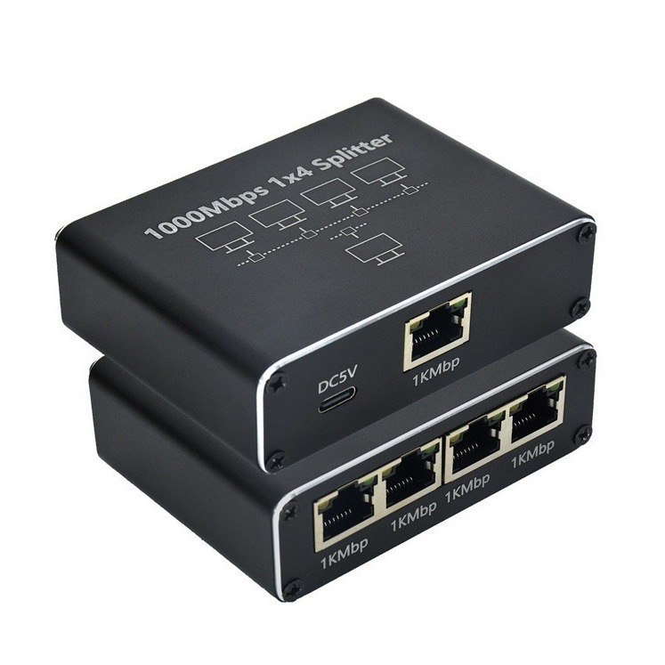 ギガビットネットワーク分配器1分4分3ネットワークケーブル分割器RJ45ネットワークポート交換1分4同時インターネット接続|undefined