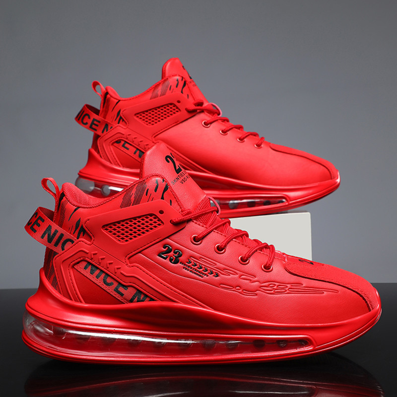 Benmingnian Men's Shoes Spring and Autumn Red Shoes Men's 2024 New Basketball Air Cushion sneaker Shock Absorbing Running Tide Shoes
