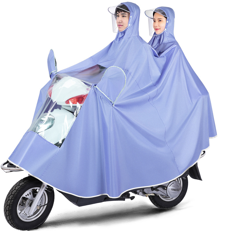 Doble chaqueta de lluvia para automóviles eléctricos padres e hijos 2 personas chaqueta de lluvia para montar en motocicleta eléctrica para aumentar el grosor de la protección de todo el cuerpo largo image 5