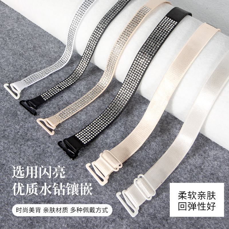 Rhinestone bra straps diamond bra straps summer one-shoulder bra accessories sexy cross back straps