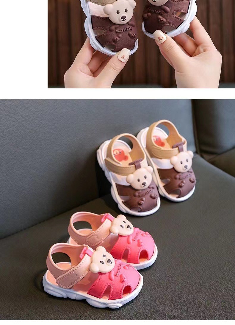 Kid's Cartoon Style Bear Round Toe Casual Sandals display picture 3
