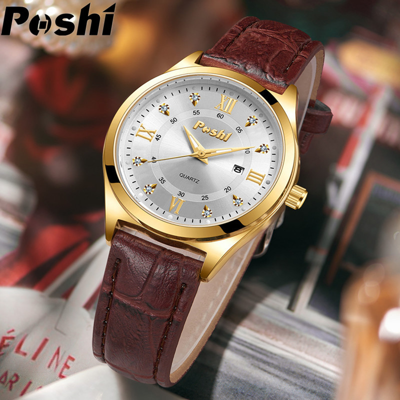 Nuevo reloj de marca POSHI reloj de cuarzo al por mayor de los hombres simple nicho calendario casual reloj de mujer reloj de pareja