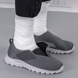 Large Size Casual Sports Velcro Shoes for the Elderly with Wide Feet and Swollen Feet for Men and Women Spring and Summer New Middle-Aged and Elderly Soft-Soled Walking Shoes