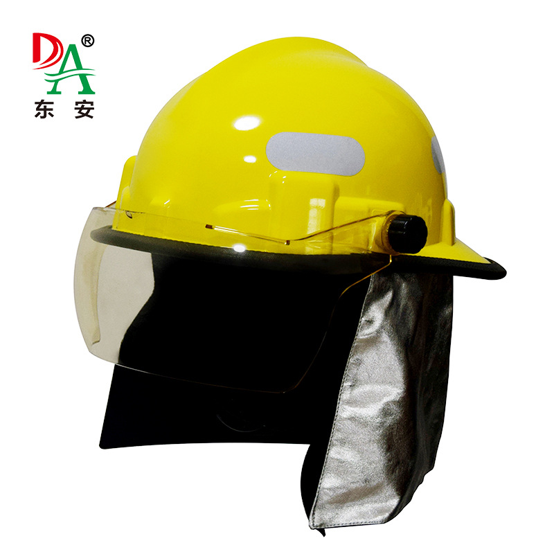 消防员头盔韩式半盔防火防水耐高温FTK带铝箔披肩3C认证厂家直销