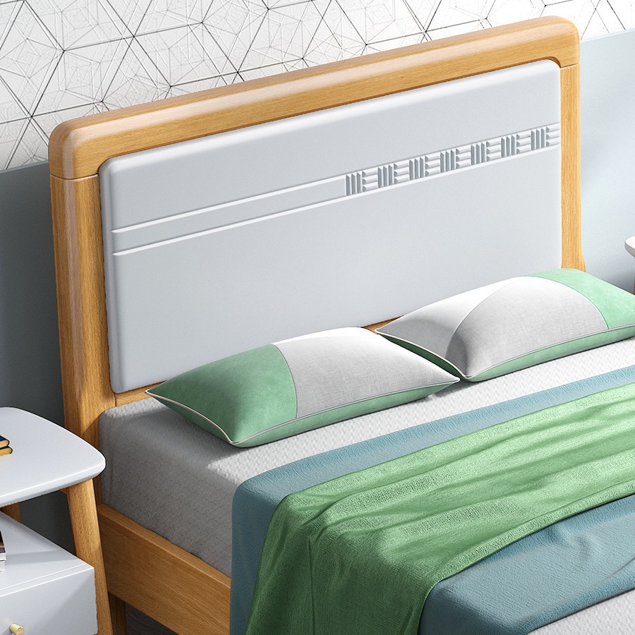 櫸木實木床1.8米雙人床簡約現代1.5米單人床1.2米兒童床工廠直銷