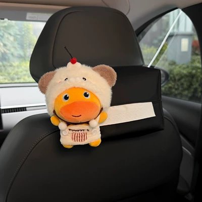 Car-mounted tissue box, hanging tissue bag for car, headrest tissue box for car, front and rear row decoration, authentic Lulu cute (Car tissue box/set) - authenticplush-puppy-lulu-black-tissue-bag
