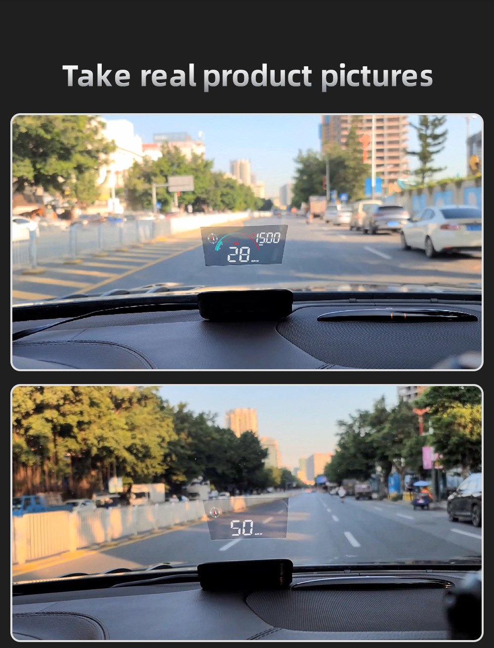 M22 Car-Mounted Hud Head-Up Display Universal for Cars, Beidou Satellite Speed Detector, Multifunctional Portable Screen