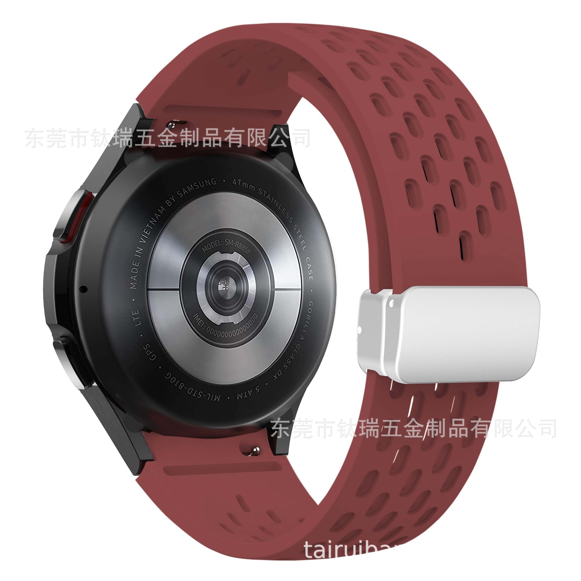 Adecuado para Samsung Galaxy watch6 correa de silicona malla transpirable watch6/5 magnética plegable hebilla Correa