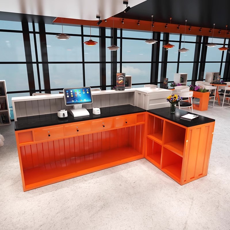 工业风收银台酒吧奶茶店集装箱创意吧台烧烤健身房覆古前台接待台|undefined