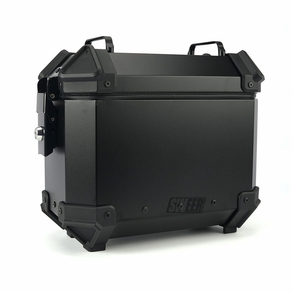 18L Black Samurai Motorcycle Aluminum Alloy Side Box Motorcycle Waterproof Anti-collision Three Boxes Universal Side Box 35L Side Box
