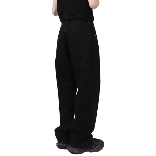 American-style straight-leg jeans for men and women, loose and versatile, trendy streetwear, retro high-waisted long pants