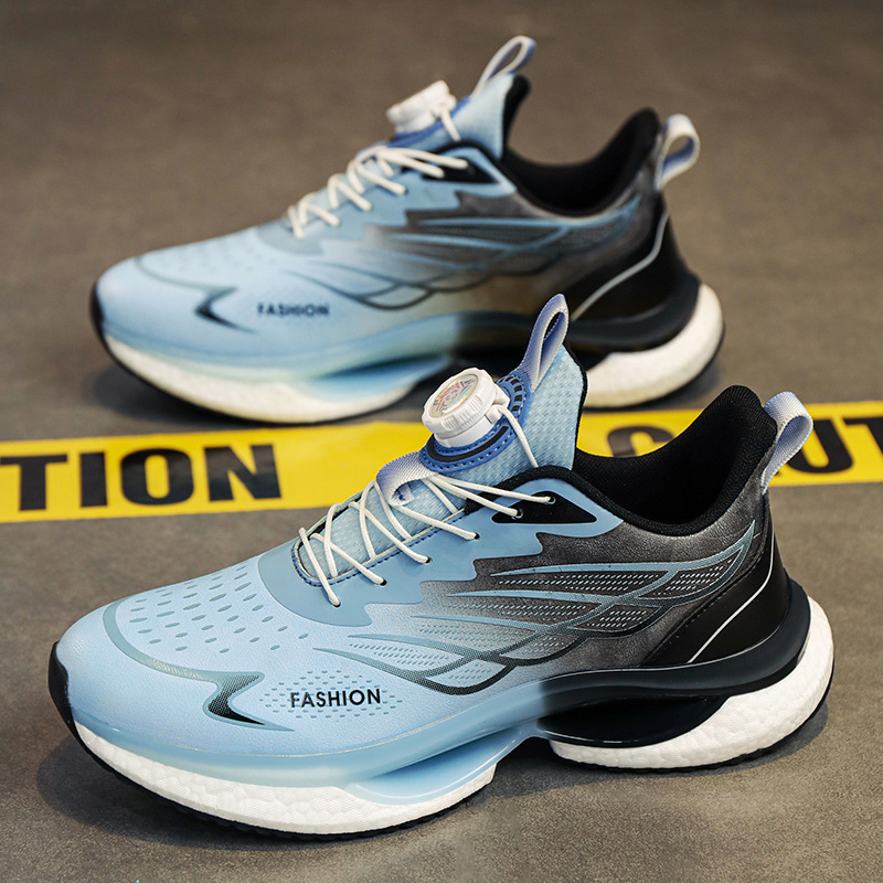 2025 nuevas zapatillas de correr botón giratorio de hombre respirado palomitas de maíz amortiguación zapatillas de correr zapatos de verano para hombres