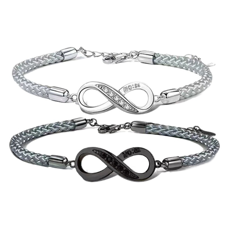 Mobius ring couple bracelet a pair of simple student girlfriends woven bracelet for lovers Qixi gift wholesale