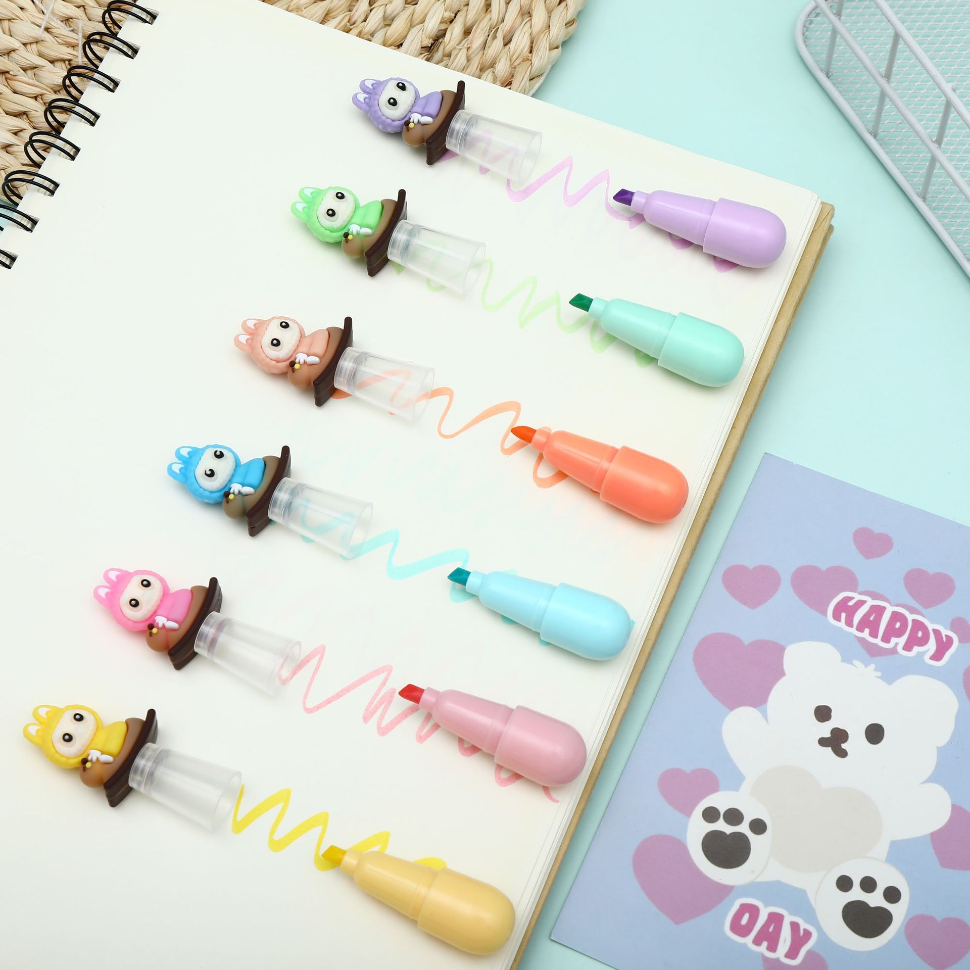 Rabuka Pi Balasti adorable mini gota de agua resaltador para estudiantes regalo de oficina pintura marcador de foco