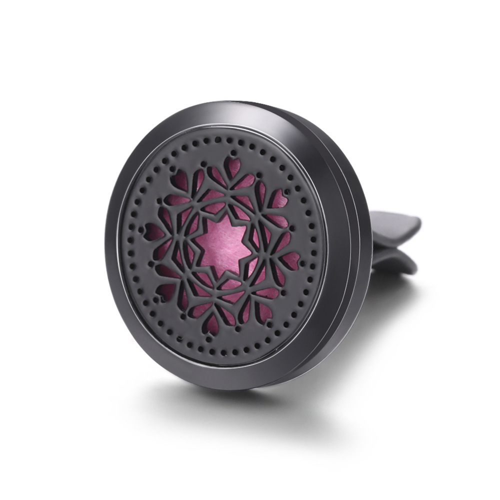 pistola de acero inoxidable negro hueco coche ventilación abrazadera de automóvil perfume árbol de vida automóvil perfume caja de difusión de perfume