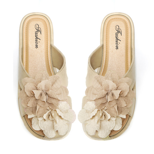 Baotou Half Slipper Fairy Wind Flower French Women's Shoes New Bestselling Spring Summer Lazy Person Elegant Cool Slippers