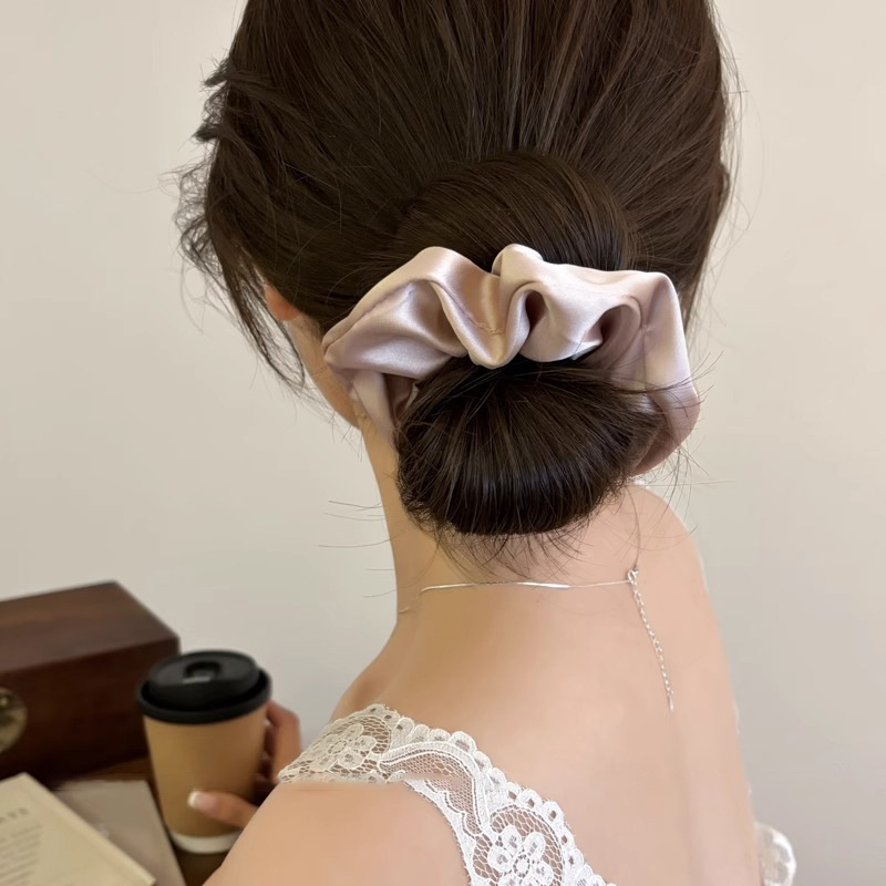 Ballet de seda, anillo de cabello de intestino grueso para mujeres, cabello de cola de caballo alto, correa de goma resistente, cabello de cabello de alta elasticidad y duradera