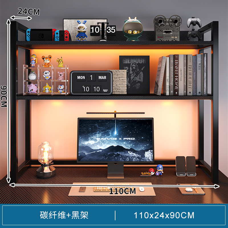 Estante de escritorio de oficina multicapa estante pequeño estante de libros simple estante de hierro forjado pequeño estante de almacenamiento en el escritorio