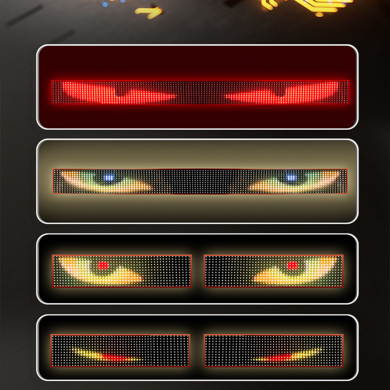 Ojo del diablo transfronterizo LED pantalla flexible lámpara de interior de coche RGB lámpara de decoración de ventana de camión pantalla electrónica universal personalizada
