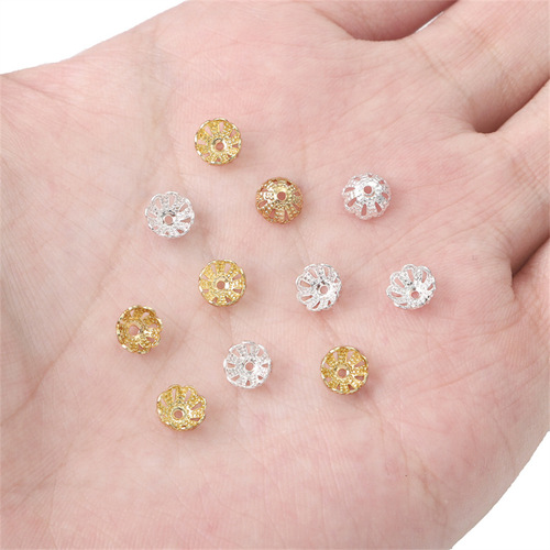 Copper-plated 14K gold flower-shaped color-preserving flower stand pearl stand handmade DIY bead separator material bead stand accessories