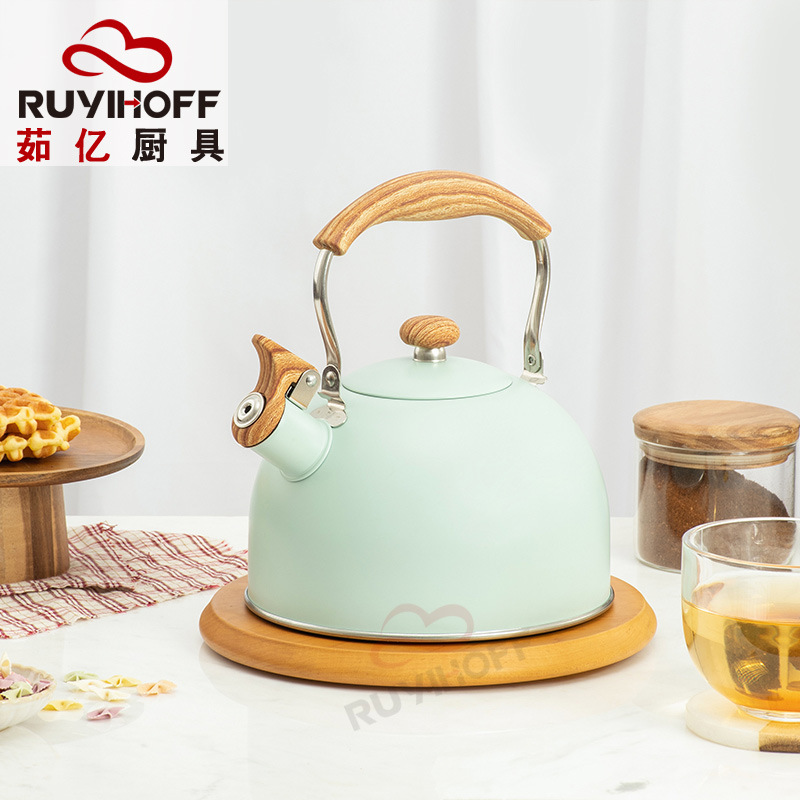 Ruyi utensilios de cocina nuevo verde silbato hervidor de nylon anti-scald manejar eBay transfronteriza utensilios de cocina hervidor de sonido