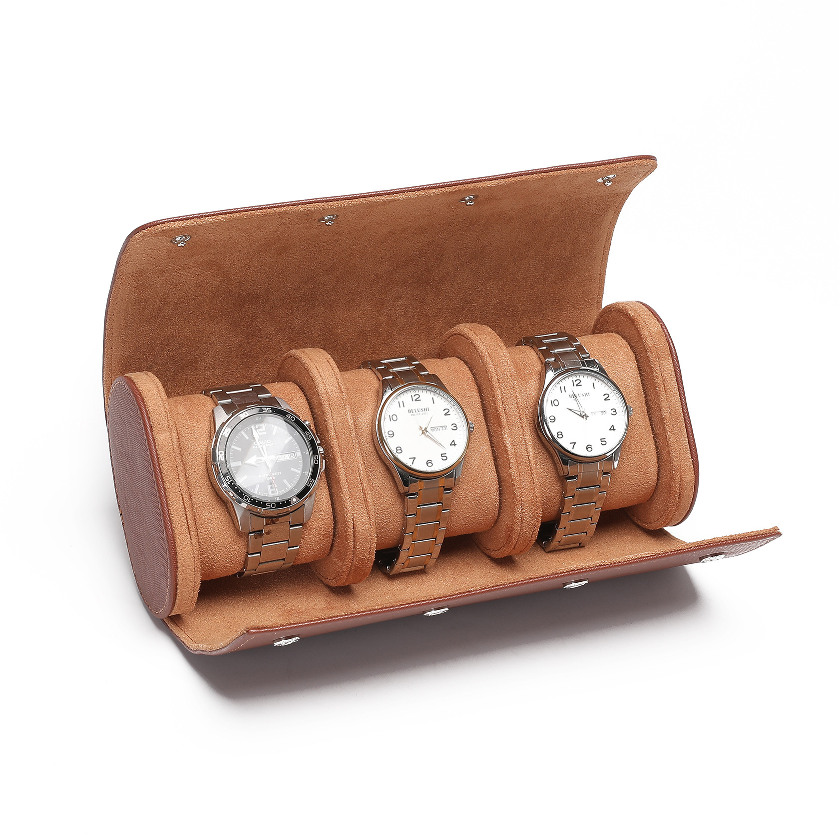 라이트 브라운 3시계 시계 상자
