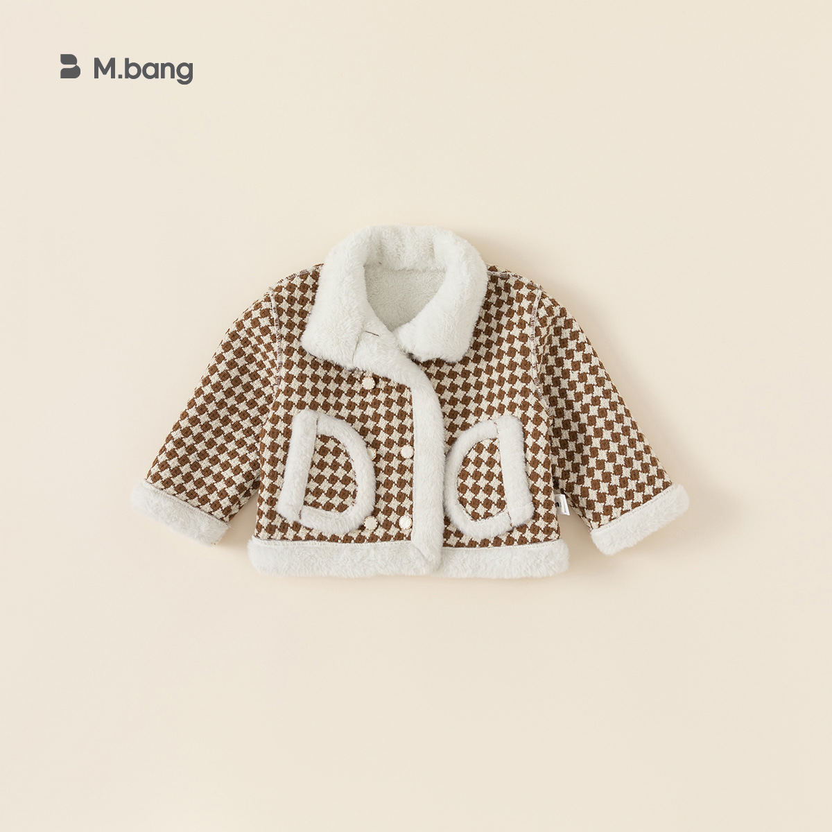 Babycity niños abrigo niñas retro Plaid invierno abrigo de piel engrosada ropa para niños Top DY23021